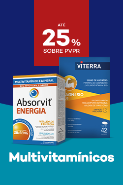 Produtos Multivitaminicos com destaque promocional de até 25% sobre preço de Venda ao Público Recomendado